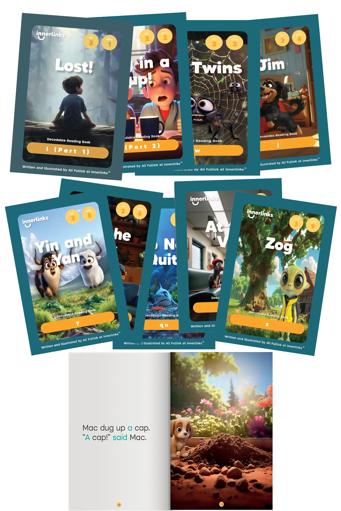 Set 3 Classroom Bundle - 5 of each Title - 45 Books Innerlinks Decodable Books