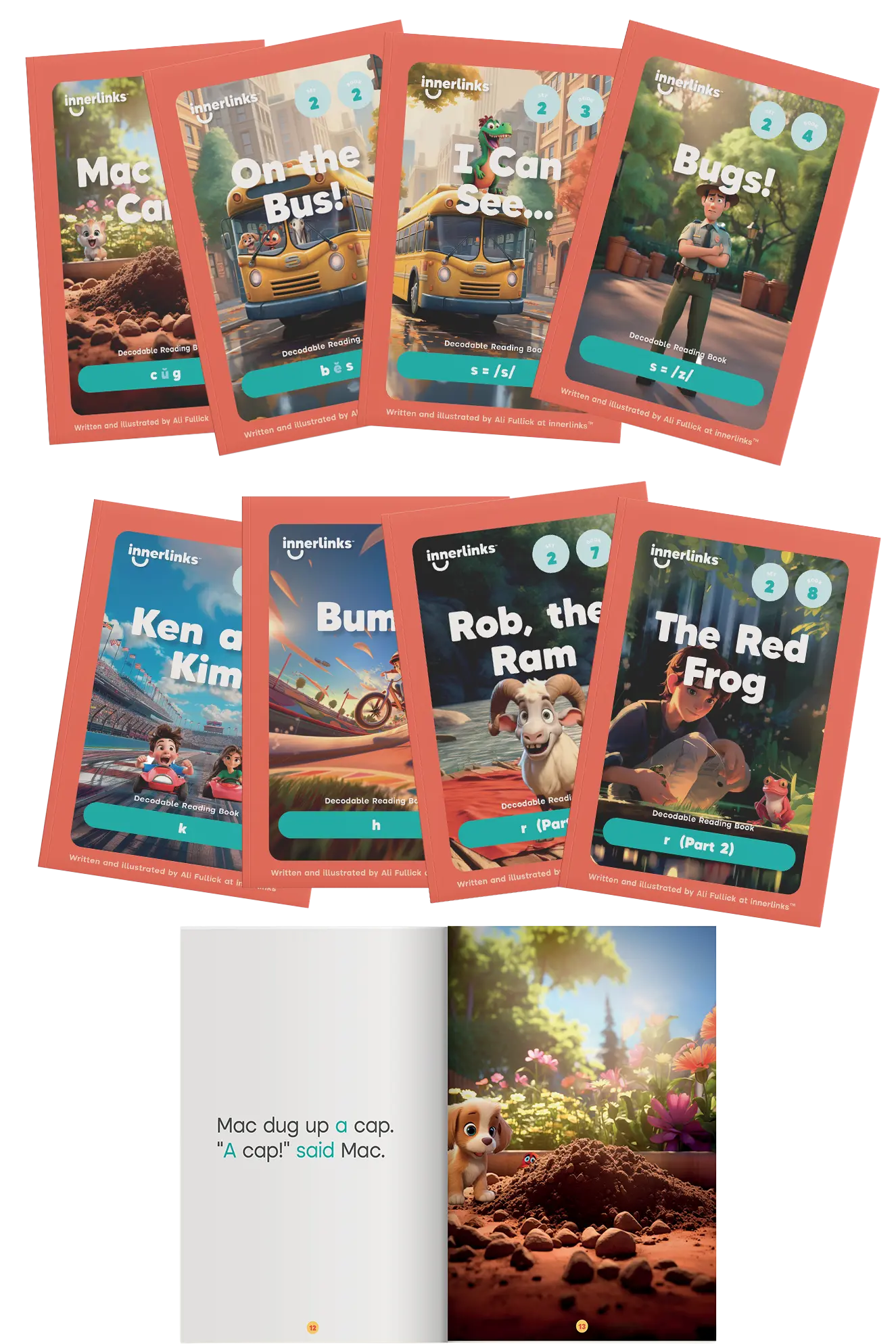 Set 2 Classroom Bundle - 5 of Each Title - 40 Books Innerlinks Decodable Books