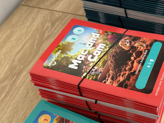close up of book bundles