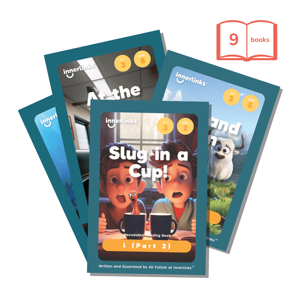 Set 3: Alphabet, Blends & Plural Intro decodable book set by Innerlinks