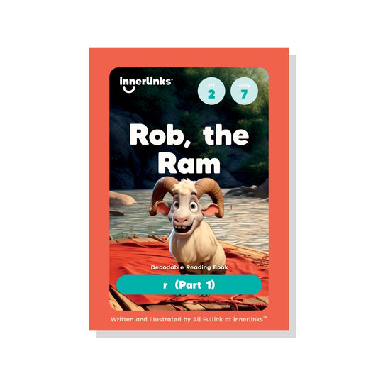 Book titled 'Rob, the Ram' by Innerlinks with a cartoon ram on the cover.