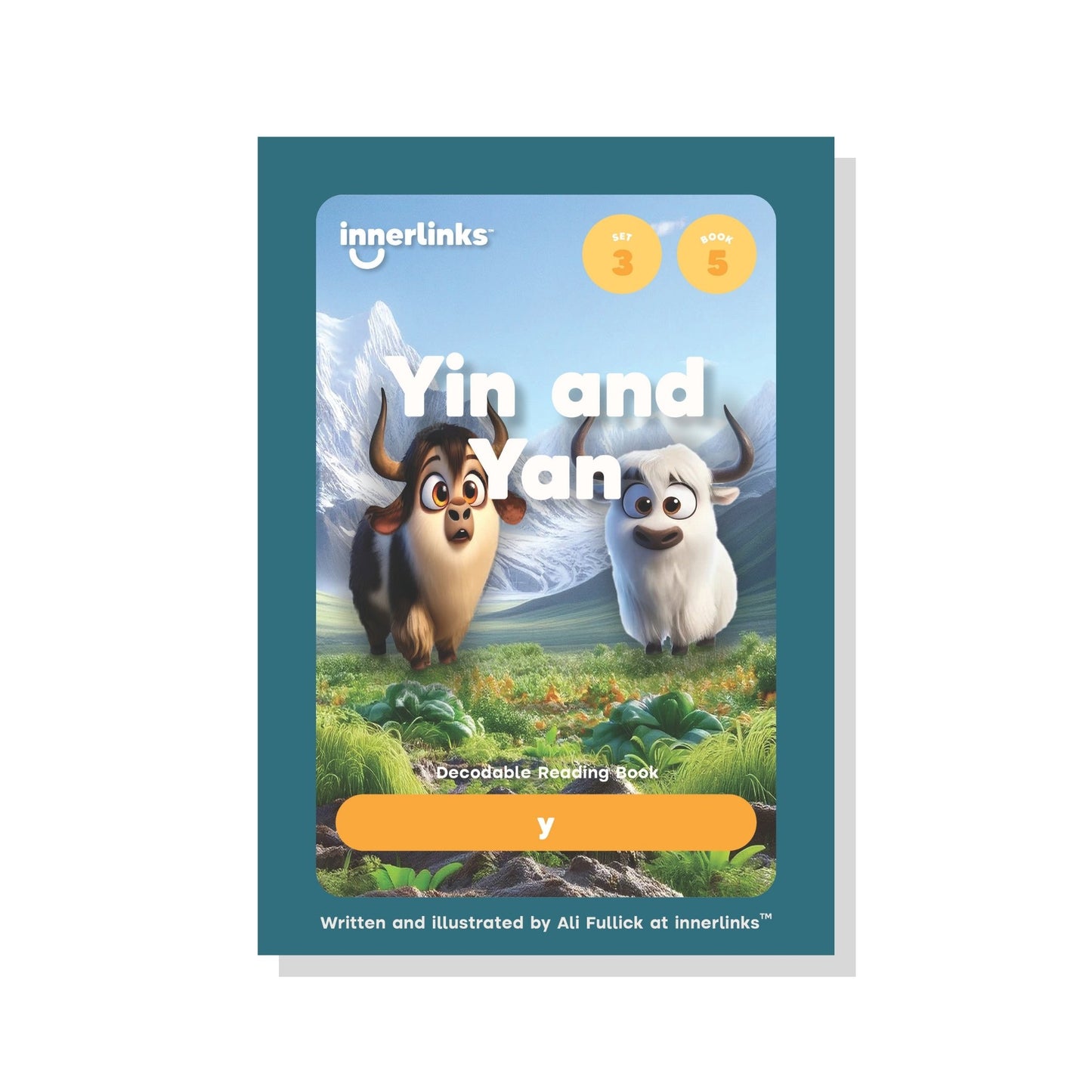 Book cover of 'Yin and Yan' by innerlinks with two cartoon animals on a green background