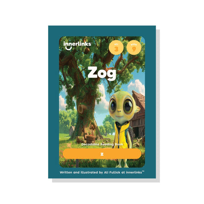 Book cover of 'Zog' by Innerlinks with a cartoon character on a green background
