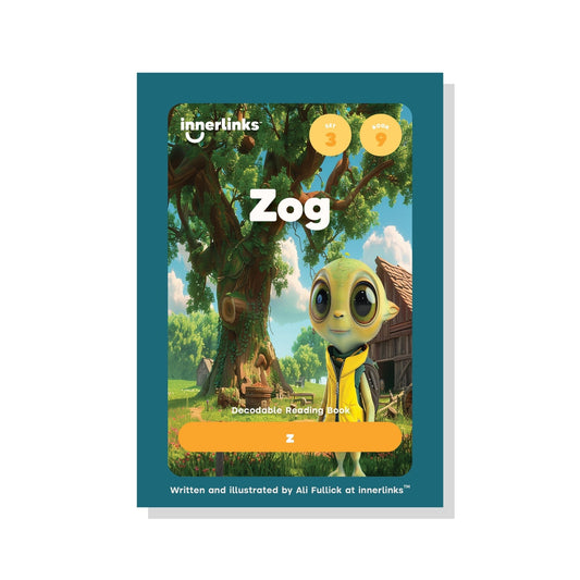 Book cover of 'Zog' by Innerlinks with a cartoon character on a green background