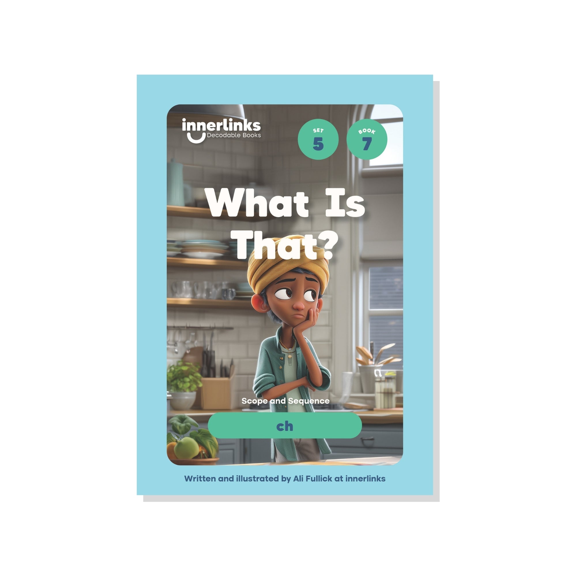 Book titled 'What Is That?' by innerlinks with a character in a kitchen setting on a white background